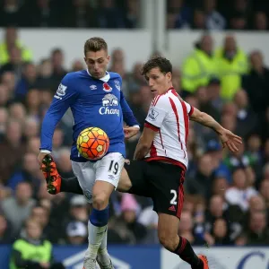 Intense Rivalry: Deulofeu vs Jones - Everton vs Sunderland, Premier League Battle for Ball at Goodison Park Intense Rivalry: Deulofeu vs Jones - Everton vs Sunderland, Premier League Battle for Ball at Goodison Park