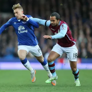 Intense Rivalry: Deulofeu vs. Richards - Everton vs. Aston Villa's Battle for Ball Possession Intense Rivalry: Deulofeu vs. Richards - Everton vs. Aston Villa's Battle for Ball Possession