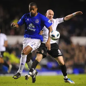 Intense Rivalry: Distin vs. Johnson - Everton vs. Fulham, Premier League Showdown (19 March 2011, Goodison Park) Intense Rivalry: Distin vs. Johnson - Everton vs. Fulham, Premier League Showdown (19 March 2011, Goodison Park)