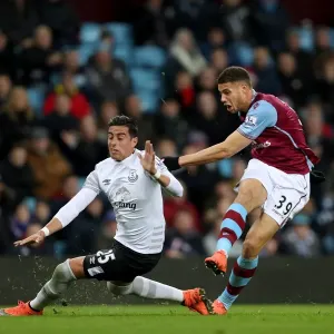 Intense Rivalry: Gestede vs. Funes Mori Clash at Villa Park - Everton vs. Aston Villa, Premier League Intense Rivalry: Gestede vs. Funes Mori Clash at Villa Park - Everton vs. Aston Villa, Premier League