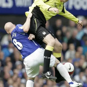 Intense Rivalry: Hamann vs. Johnson Clash at Goodison Park (Everton vs. Manchester City, Premiership 2006) Intense Rivalry: Hamann vs. Johnson Clash at Goodison Park (Everton vs. Manchester City, Premiership 2006)