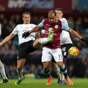 Intense Rivalry: Jagielka vs Agbonlahor's Battle for Ball Supremacy - Aston Villa vs Everton, Premier League Intense Rivalry: Jagielka vs Agbonlahor's Battle for Ball Supremacy - Aston Villa vs Everton, Premier League