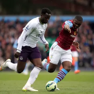 Intense Rivalry: Lukaku vs. Okore's Battle for Ball Possession - Aston Villa vs. Everton, Premier League Intense Rivalry: Lukaku vs. Okore's Battle for Ball Possession - Aston Villa vs. Everton, Premier League