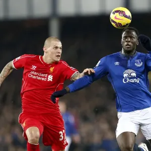 Intense Rivalry: Lukaku vs Skrtel - Battle for Ball at Goodison Park Intense Rivalry: Lukaku vs Skrtel - Battle for Ball at Goodison Park