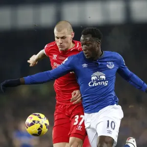 Intense Rivalry: Lukaku vs. Skrtel - Everton vs. Liverpool Football Showdown Intense Rivalry: Lukaku vs. Skrtel - Everton vs. Liverpool Football Showdown