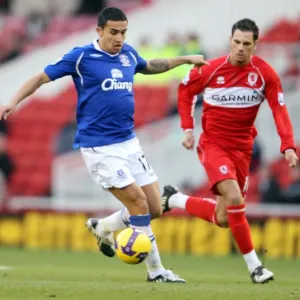 Intense Rivalry: Tim Cahill vs. Jeremie Aliadiere Battle at The Riverside Stadium - Middlesbrough vs. Everton, Barclays Premier League, December 2008 Intense Rivalry: Tim Cahill vs. Jeremie Aliadiere Battle at The Riverside Stadium - Middlesbrough vs. Everton, Barclays Premier League, December 2008