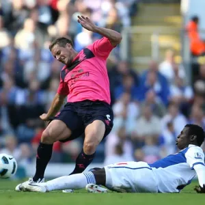Intense Tackle: Mame Diouf vs. Phil Jagielka - Barclays Premier League Showdown (August 14, 2010, Ewood Park)