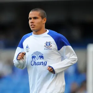 Jack Rodwell's Intense Warm-Up: Everton's Midfielder Prepares for Premier League Battle at Stamford Bridge (15 October 2011) Jack Rodwell's Intense Warm-Up: Everton's Midfielder Prepares for Premier League Battle at Stamford Bridge (15 October 2011)