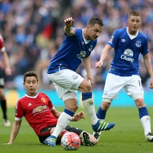 Jagielka vs Herrera: An Intense Battle for FA Cup Supremacy - Everton vs Manchester United at Wembley Stadium Jagielka vs Herrera: An Intense Battle for FA Cup Supremacy - Everton vs Manchester United at Wembley Stadium