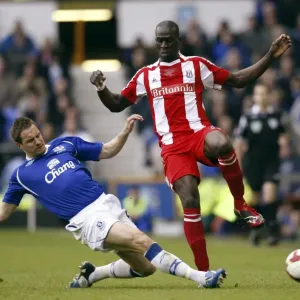 Print of Phil Jagielka and Mamady Sidibe in action Print of Phil Jagielka and Mamady Sidibe in action