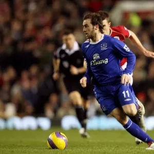 James McFadden at Old Trafford: FA Barclays Premiership Showdown, Manchester United vs. Everton, 06/07 Season James McFadden at Old Trafford: FA Barclays Premiership Showdown, Manchester United vs. Everton, 06/07 Season