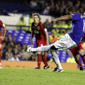 Jermaine Beckford Scores Penalty for Everton Against Huddersfield Town in Carling Cup Second Round (25 August 2010)