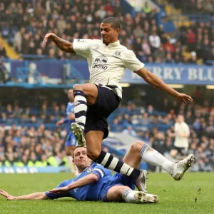 Jermaine Beckford vs John Terry: A FA Cup Battle at Stamford Bridge - Everton's Determined Forward Takes on Chelsea's Defensive Legend (Fourth Round Replay, 19 February 2011)