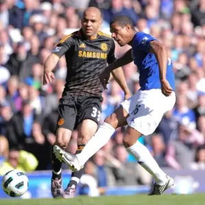 Jermaine Beckford's Thrilling Goal Attempt Under Pressure from Chelsea's Alex (Everton vs Chelsea, Barclays Premier League, 2011) Jermaine Beckford's Thrilling Goal Attempt Under Pressure from Chelsea's Alex (Everton vs Chelsea, Barclays Premier League, 2011)