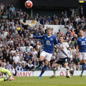 John Stones in Action: Everton vs. Tottenham, Premier League at White Hart Lane