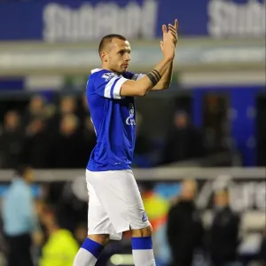 Johnny Heitinga Applauds Everton Fans: Everton 2-0 Norwich City (BPL, Goodison Park, 11-01-2014) Johnny Heitinga Applauds Everton Fans: Everton 2-0 Norwich City (BPL, Goodison Park, 11-01-2014)