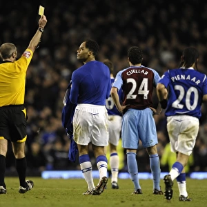 Joleon Lescott Yellow Carded by Martin Atkinson in Everton vs. Aston Villa (08/09 Barclays Premier League)