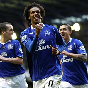 Jo's Double: Everton Star's Exuberant Celebration After Scoring Second Goal Against Bolton Wanderers (07/02/09)