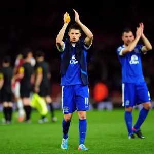 Kevin Mirallas of Everton Shows Gratitude to Fans After Scoreless Draw Against Arsenal Kevin Mirallas of Everton Shows Gratitude to Fans After Scoreless Draw Against Arsenal