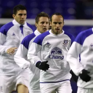 Landon Donovan Joins Everton FC Team Warm-up Before Everton vs Bolton Wanderers (04 January 2012)