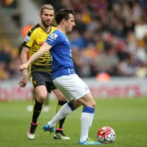 Leighton Baines in Action: Everton vs. Watford, Premier League Showdown at Vicarage Road Leighton Baines in Action: Everton vs. Watford, Premier League Showdown at Vicarage Road