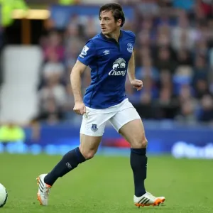 Leighton Baines in Action: Everton vs Aston Villa, Premier League at Goodison Park Leighton Baines in Action: Everton vs Aston Villa, Premier League at Goodison Park