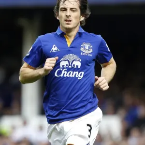 Leighton Baines in Action: Everton vs Aston Villa, Barclays Premier League at Goodison Park (September 10, 2011)