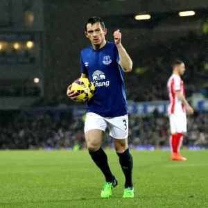 Leighton Baines in Action: Everton vs Stoke City, Goodison Park - Premier League Leighton Baines in Action: Everton vs Stoke City, Goodison Park - Premier League