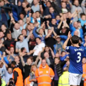Leighton Baines Salutes Everton Fans at Anfield: Liverpool vs Everton, Premier League Leighton Baines Salutes Everton Fans at Anfield: Liverpool vs Everton, Premier League