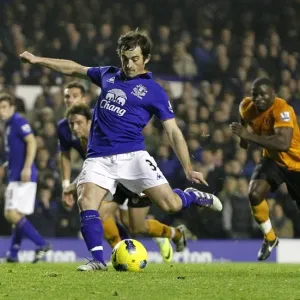 Leighton Baines Scores Everton's Penalty Goal Against Wolverhampton Wanderers (19 November 2011) Leighton Baines Scores Everton's Penalty Goal Against Wolverhampton Wanderers (19 November 2011)
