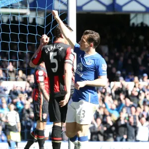 Leighton Baines Scores Everton's Second Goal Against AFC Bournemoth at Goodison Park Leighton Baines Scores Everton's Second Goal Against AFC Bournemoth at Goodison Park