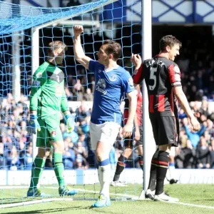 Leighton Baines Scores Everton's Second Goal: Everton 2-0 AFC Bournemouth (Goodison Park) Leighton Baines Scores Everton's Second Goal: Everton 2-0 AFC Bournemouth (Goodison Park)