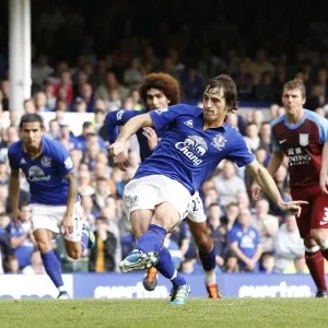 Leighton Baines Scores Penalty: Everton's Second Goal vs. Aston Villa (BPL, September 10, 2011)