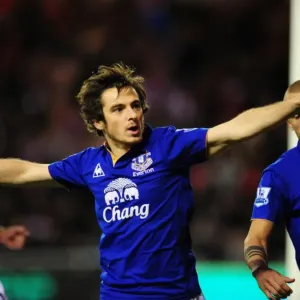 Leighton Baines Thrilling Goal Celebration: Everton's Victory at Sunderland's Stadium of Light (December 2011, Barclays Premier League) Leighton Baines Thrilling Goal Celebration: Everton's Victory at Sunderland's Stadium of Light (December 2011, Barclays Premier League)