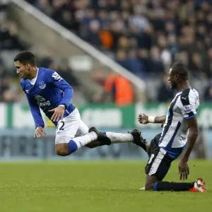 Print of Lennon vs Mbemba Intense Moment in Premier League Match
