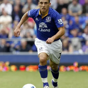 Leon Osman in Action: Everton vs Aston Villa, Barclays Premier League, Goodison Park (September 10, 2011)