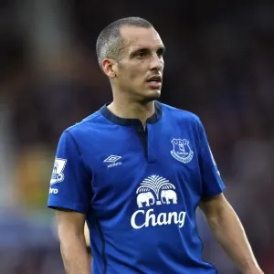Leon Osman at Goodison Park: Everton vs Aston Villa - Barclays Premier League Showdown Leon Osman at Goodison Park: Everton vs Aston Villa - Barclays Premier League Showdown