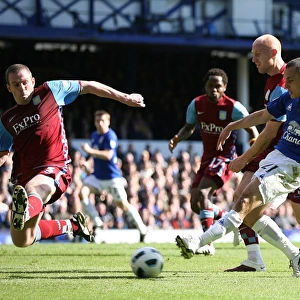 Premier League Framed Print Collection: 04 April 2011 Everton v Aston Villa