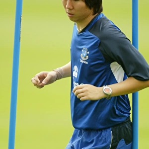 Li Tie at Everton Training, Bellefield (August 2004)