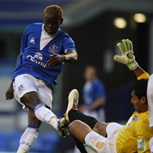 Louis Saha Scores for Everton against Malaga at Goodison Park