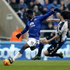 Print of Lukaku vs. Coloccini at St. James Park in action