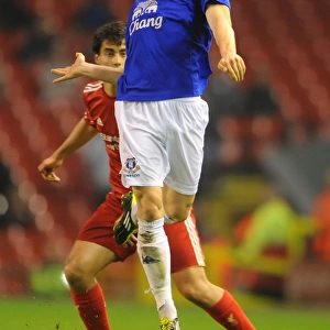 Luke Garbutt in Action: Everton vs. Liverpool - Barclays Premier Reserve League North at Anfield