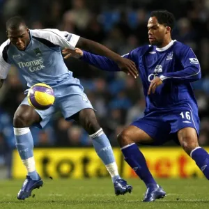 Manchester City v Everton Ishmael Miller and Joleon Lescott Manchester City v Everton Ishmael Miller and Joleon Lescott