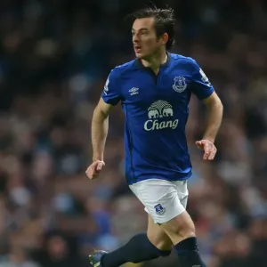 Manchester City vs. Everton: Leighton Baines at Etihad Stadium - Barclays Premier League