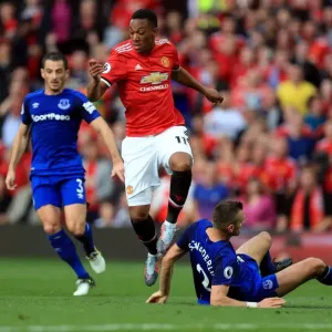 Manchester United vs. Everton: Anthony Martial Wins Contested Ball Against Morgan Schneiderlin, Resulting in Penalty Call Manchester United vs. Everton: Anthony Martial Wins Contested Ball Against Morgan Schneiderlin, Resulting in Penalty Call