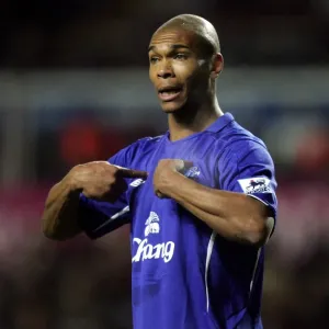 Marcus Bent Challenges the Referee's Call at Everton Football Club Marcus Bent Challenges the Referee's Call at Everton Football Club