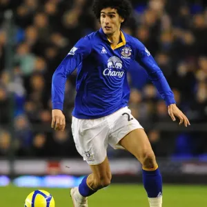Marouane Fellaini Leads Everton in FA Cup Battle against Fulham at Goodison Park, January 2012 Marouane Fellaini Leads Everton in FA Cup Battle against Fulham at Goodison Park, January 2012