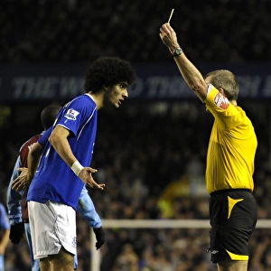 Marouane Fellaini Yellow Carded by Martin Atkinson in Everton vs. Aston Villa (08/09 Barclays Premier League)