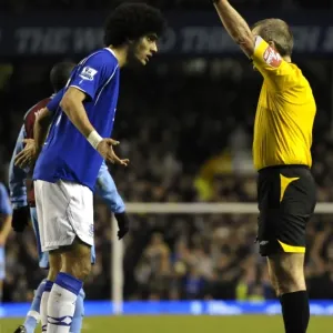 Marouane Fellaini Yellow Carded by Martin Atkinson in Everton vs. Aston Villa (08/09 Barclays Premier League)
