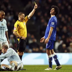 Marouane Fellani Booked: Everton's Midfielder Receives Yellow Card vs. Manchester City, 2008 Premier League Marouane Fellani Booked: Everton's Midfielder Receives Yellow Card vs. Manchester City, 2008 Premier League